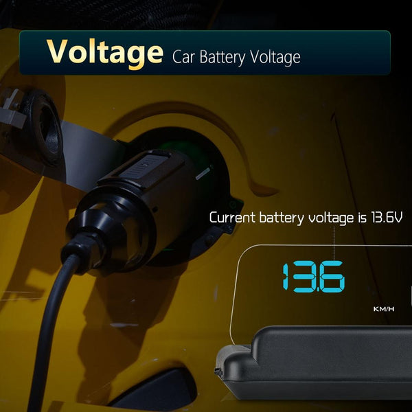 T900 Car HUD Head-Up Display, Speed, GPS, Overspeed Alarm (Blue)