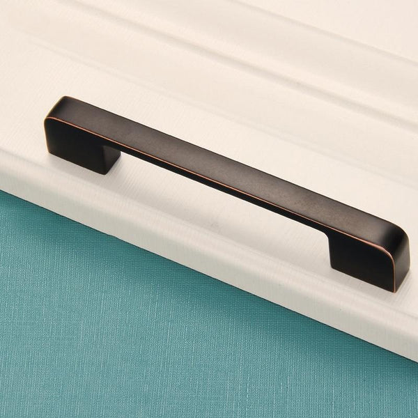 6613-224 Simple Cabinet Door Handle Drawer Wardrobe Zinc Alloy Handle (Black Red)