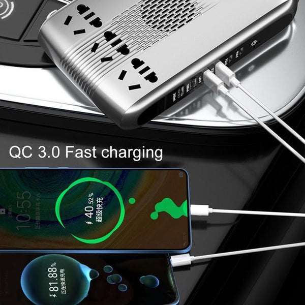 Ozio K31-S 24V 300W Smart Car LED Digital Display Power Inverter Converter, High-end Truck Version(Silver)