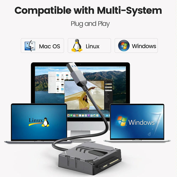 ORICO UTS2 USB 3.0 2.5-inch SATA HDD Adapter with 12V 2A Power Adapter, Cable Length:1m(EU Plug)