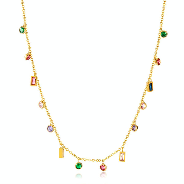 OPK GX2429 Colorful Dopamine Zirconia Small Accessories Stainless Steel Collarbone Chain