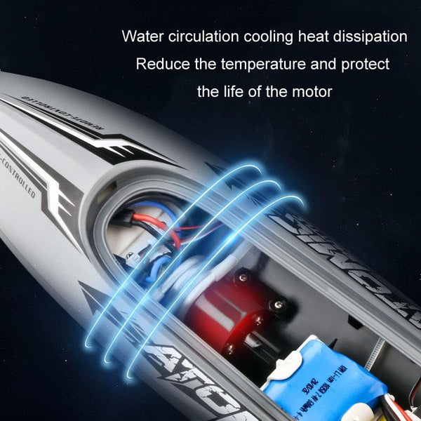 EB02 2.4G Wireless RC Boat Circulating Water-Cooled High-Speed Speedboat Racing Boat Model Toy(Orange)