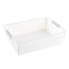 Plastic Storage Basket Desktop Sundry Organizer Frame Toys Kitchen Snacks Storage Box, Style: Shallow Large White
