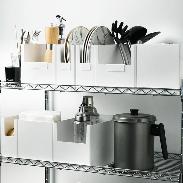 Cabinet Drawer Storage Organizer Box With Classification Label Clip, Style: Wide Medium