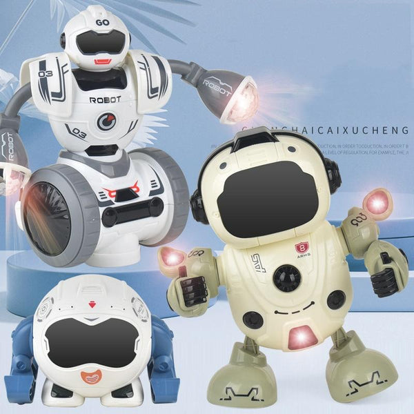 Intelligent Early Education Sound and Light Mechanical Robot Toys, Color: 2 Green