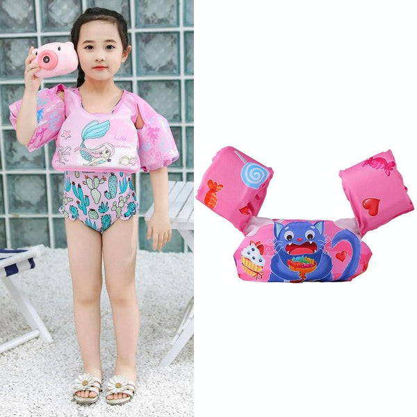 Children Swimming Foam Arm Ring Baby Swimming Equipment Floating Ring Water Sleeve Buoyancy Vest(Candy Cat)