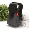 For 6-7 inch Mobile Phones Universal PU Leather + Fabric Stitching Waist Bag(Black)