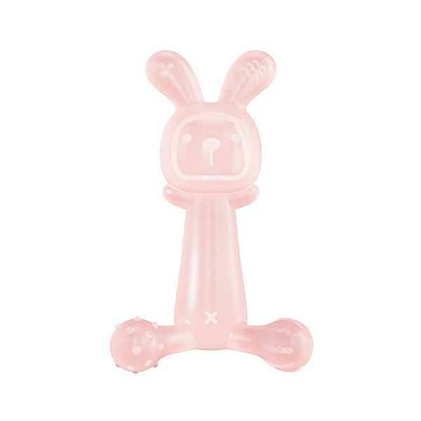 Bunny Baby Teether BPA Free Food-Grade Silicone Teether Infant Teething Stick Anti-Eating Hand, Color: Pink