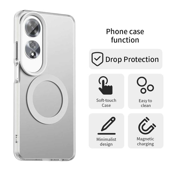 For OPPO A60 Global Candy Magsafe PC Hybrid TPU Phone Case(White)