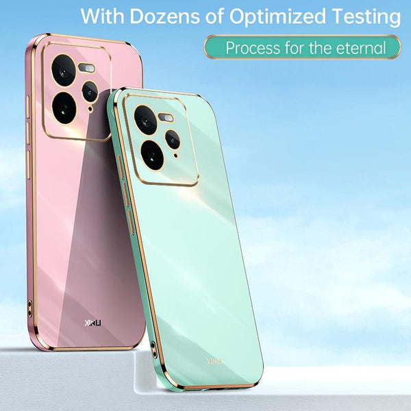 For Realme GT 7 Pro 5G XINLI Straight 6D Plating Gold Edge TPU Phone Case(Pink)