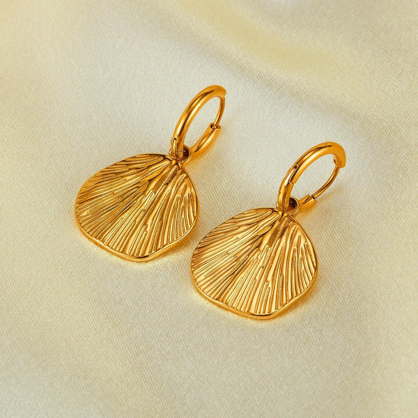 OPK GE912 1pair Vintage Geometric Stripes Design Sense Temperament Stainless Steel Earrings