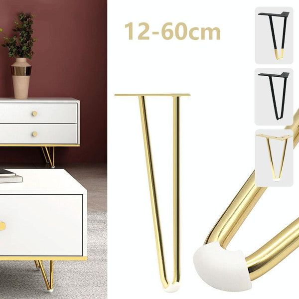 LH-S0006 Metal Furniture Support Legs, Height: 25cm(Black Gold)