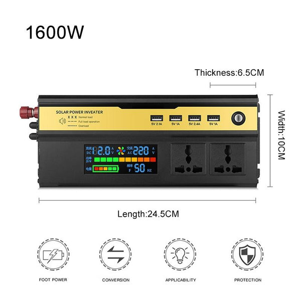 8896 1600W Car Smart Multi-functional Digital Display Inverter, Specification:24V