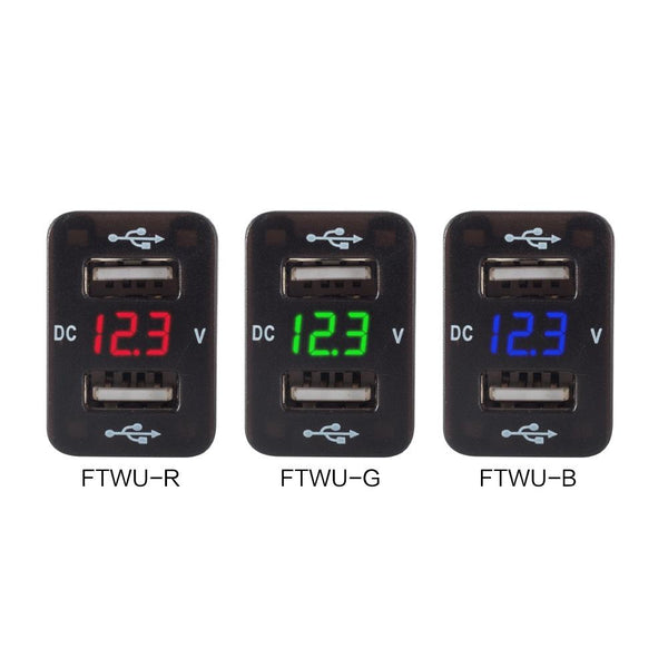 Car Charger Original Hole Non-Destructive Modification Of Dual Usb Car Charger With Line Suitable For Toyota(FTWU Blue Light)