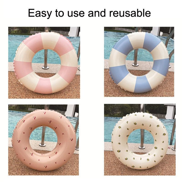 Thickened Children Swimming Ring Inflatable Underarm Ring 75cm(Striped Pink)