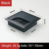 ABS Table Rectangle Wire Hole Cover Outlet Port With Brush PC Desk Cable Organizer, Size: 80x80mm Black