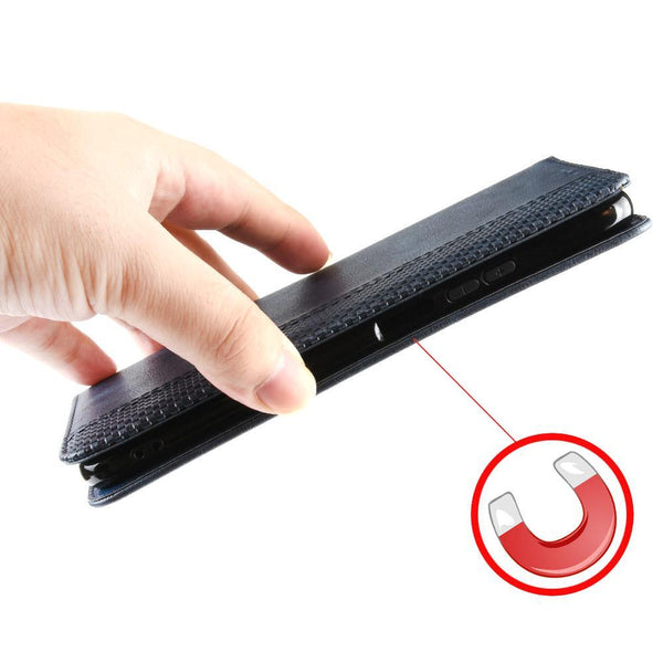 For Realme 13+ 5G Global Magnetic Buckle Retro Texture Leather Phone Case(Black)