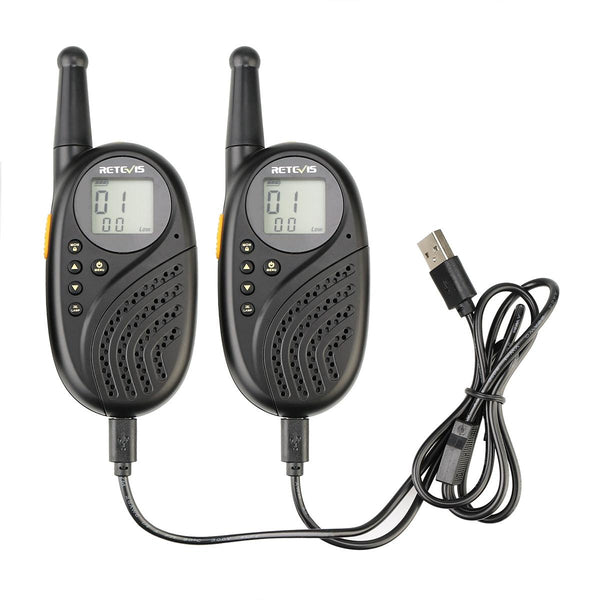 1 Pair RETEVIS RT35 0.5W EU Frequency 446MHz 8CH Handheld Children Walkie Talkie(Black)