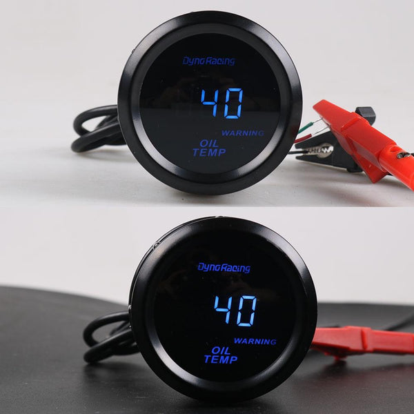 Car Modified 12V Universal 52mm Blue Light Digital Display Meter, Style:Oil Temperature Gauge
