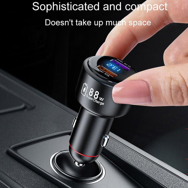 88W Vehicle Mini Fast Charging Charger Car One To Two Cigarette Lighter