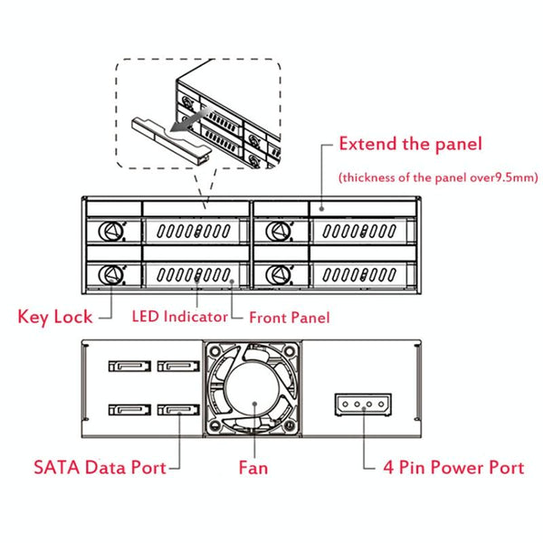 OImaster MR-6401 Four-Bay Chassis Built-In Optical Drive Hard Disk Box