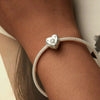 S925 Sterling Silver Platinum-plated Valentine Day Love Opening Closing DIY Beads(BSC973)
