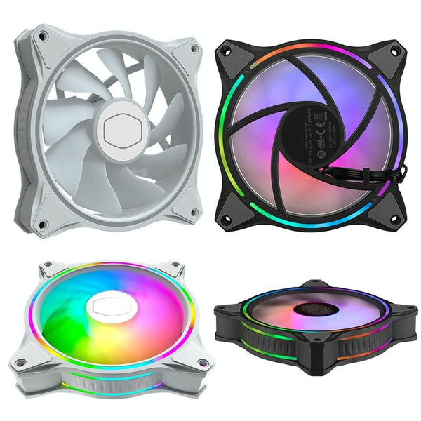 MF140 HALO ARGB 14cm RGB 5V/3PIN Computer Case Quiet PWM Fan PC CPU Cooler, Color: White