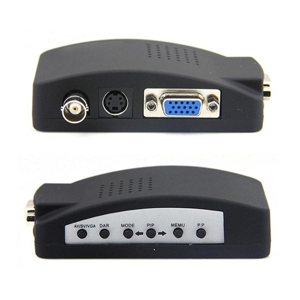 AV/S-Video/BNC to VGA Converter Adapter (Black)