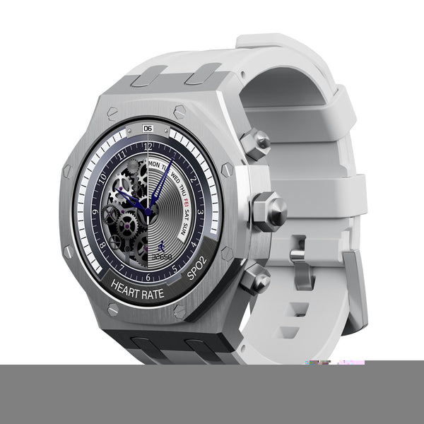 WS-18 1.43 inch IP67 Sport Smart Watch, Support Bluetooth Call / Sleep / Blood Oxygen / Heart Rate / Blood Pressure Health Monitor(Silver+White)