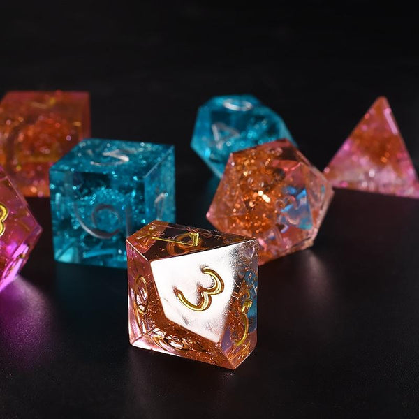 Silicone Dice Resin Molds with 7 Standard Polyhedral Stereoscopic Dice Cavities