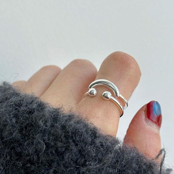 Happy Smiley Face Love Wear Combination Ring, Color: J3520