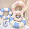 Children Adult Cartoon Inflatable Swimming Ring, Pattern: 60# Retro Striped Blue Pink Random Color