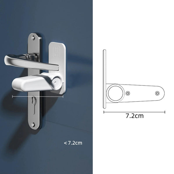 Children Safe Lock Door Handle Fixed Anti-Opening Lock(White)