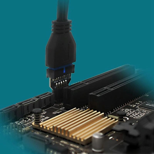 10 PCS Motherboard USB 2.0 9Pin to USB 3.0 19Pin Plug-in Connector Adapter, Model:PH23A