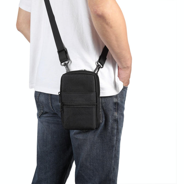 Denim Casual Waist Bag Crossbody Shoulder Bag(Black)