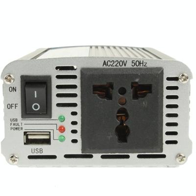 300W DC 12V to AC 220V Car Power Inverter with USB Port and Car Charger(Silver)