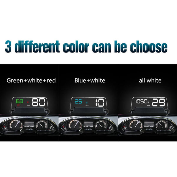 T900 Car HUD Head-Up Display, Speed, GPS, Overspeed Alarm (Blue)