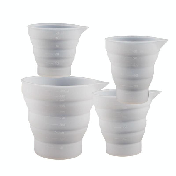 2pcs 500ml Folding DIY Epoxy Measuring Cup Silicone Mold Candle Plaster Glue Mixing Cup