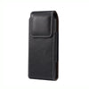 Lambskin Texture Leather Waist Bag for Folding Mobile Phone(Black)
