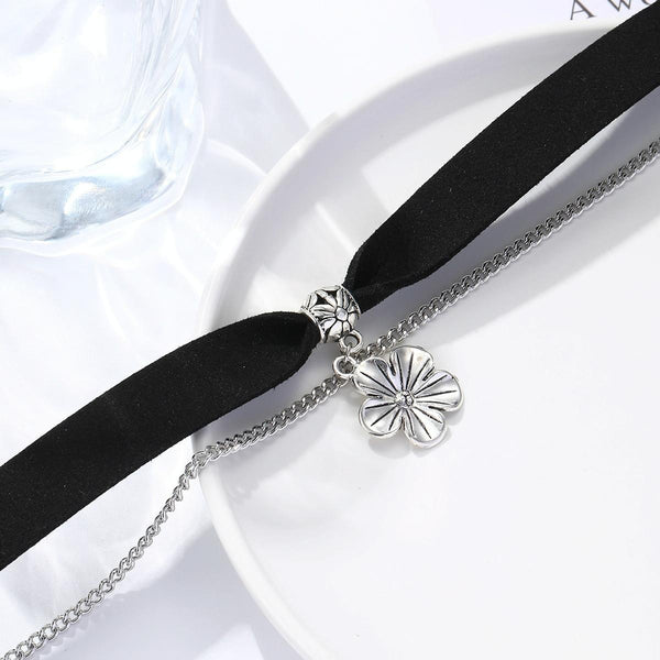 Punk Vintage Velvet Clavicle Chain Metal Rock Necklace, Spec: N2211-10