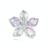S925 Sterling Silver Opal Flower Silicone DIY Beads(BSC990)