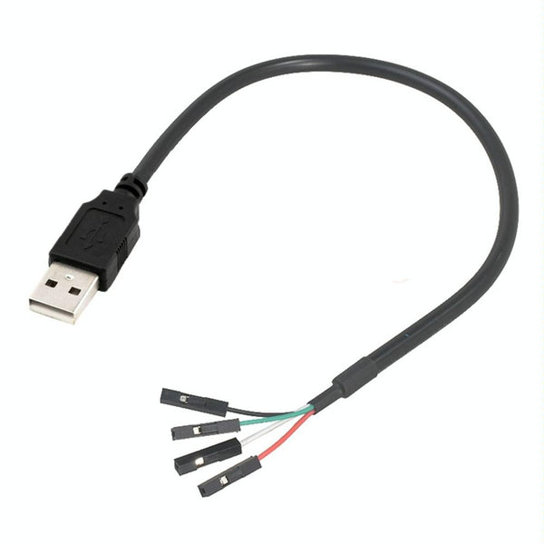 USB Male JUNSUNMAY USB 2.0 A to Female 4 Pin Dupont Motherboard Header Adapter Extender Cable, Length: 0.3m