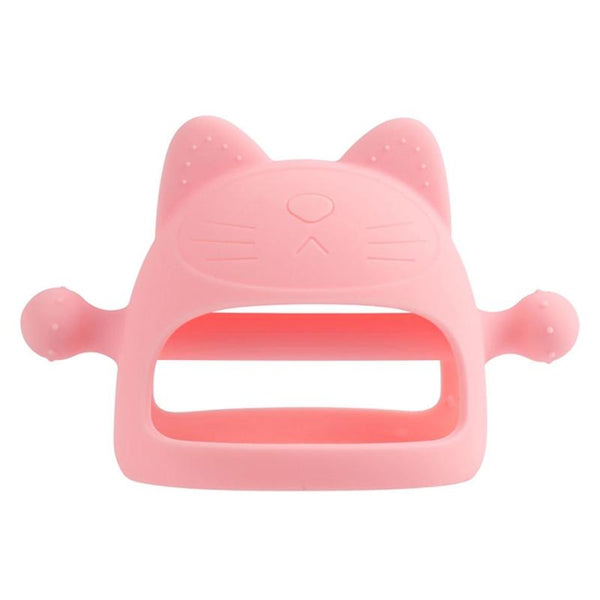 Baby Anti-eating Hand Cover Boiled Silicone Soothing Teeth Stick(Pink)