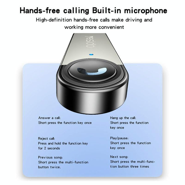 Yesido YAU81 USB Wireless Audio Adapter Car Bluetooth Receiver