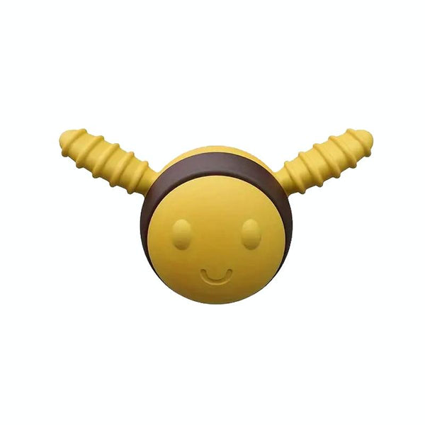 Bee Shaped Teether Teething Stick Baby Anti-Snacking Toys, Color: Yellow Brown Printing