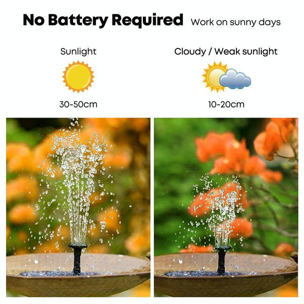 16cm  Solar Water Fountain Pool Outdoor Bird Bath Solar Powered Fountain Floating Water