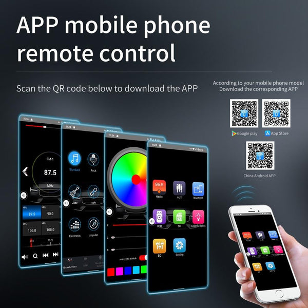 A3032 Car Bluetooth MP3 Player ISO Interface EQ Sound Effect Fast Charge Colorful Button Radio(Black)