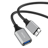 USB 3.0 A Female to Micro B Mobile Hard Disk Adapter Cable, Length:0.2m