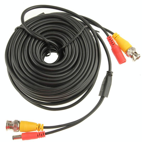 20m CCTV Power Video Cable, Black, BNC, 2.1mm, Pre-made