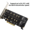 PCI-E X8 Double Disk Transfer Card NVME M.2 MKEY SSD RAID Array Expansion Adapter(PH45)
